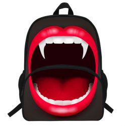 16inch Fashion Girls Vampire Backpack Leisure School Bag Mouth Lip ...