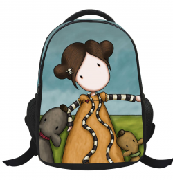 Lovely Girls Pattern Cartoon Student Backpack Children Pupil School ...