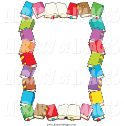 Clip Art of a Border of Books and Text Space by visekart - #1398