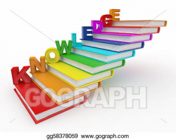Stock Illustration - Word knowledge on books as staircase. Clipart ...