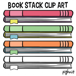 Book Clip Art, School Book Clip Art, Childrens Library Decor, Stack ...