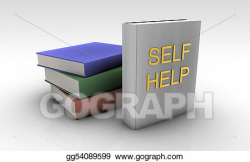 Drawing - Self help books. Clipart Drawing gg54089599 - GoGraph