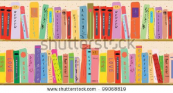 Book shelf banner funny cartoon by Tasia12, via Shutterstock ...