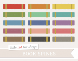 Book Spines Clipart, School Books Clip Art Vintage Library Textbook ...