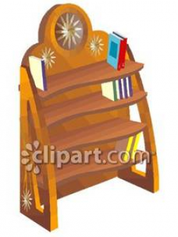 Almost Empty Bookcase - Royalty Free Clipart Picture