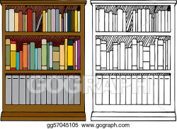 Vector Stock - A full bookshelf. Stock Clip Art gg57045105 ...