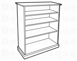 Bookshelf Outline SVG, Furniture Svg, Bookshelf Clipart, Bookshelf Files  for Cricut, Bookshelf Cut Files For Silhouette, Dxf, Png, Vector