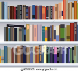 Vector Art - Modern bookshelf. Clipart Drawing gg58957539 - GoGraph