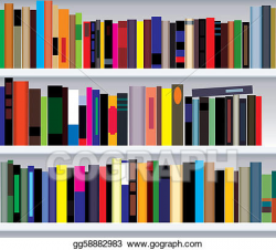Vector Art - Modern bookshelf. Clipart Drawing gg58882983 - GoGraph