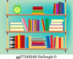 EPS Vector - Vector modern bookshelf. Stock Clipart Illustration ...