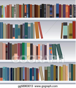 Vector Art - Modern bookshelf. Clipart Drawing gg58963013 - GoGraph