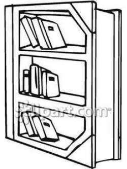 28+ Collection of Bookshelf Clipart Black And White | High quality ...