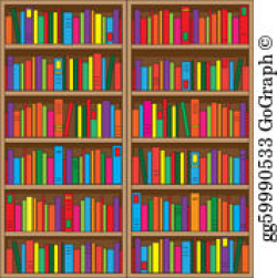 Vector Art - Vector wooden empty realistic bookcase. Clipart Drawing ...