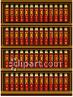 Realistic Bookshelf With Books - Royalty Free Clipart Picture