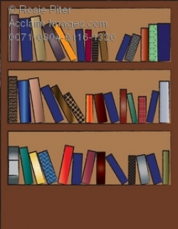 Clipart Illustration of a Bookcase Full of Books
