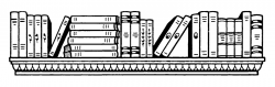 Bookshelf Black And White Clipart