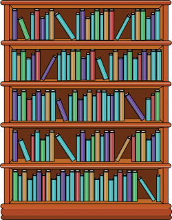 Clipart - Bookshelf with Books
