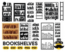 BOOKSHELVES SVG, library svg, book svg, reading svg, book ...