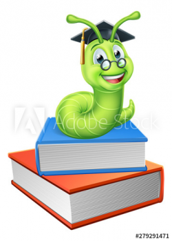 A bookworm caterpillar worm cartoon character education ...