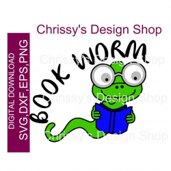Book worm svg / back to school svg / bookworm clip art / school clipart /  school svg / dxf / eps / pdf / school cut file / book worm art