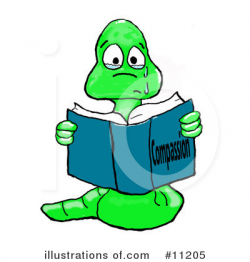 Bookworm Clipart #11205 - Illustration by Spanky Art
