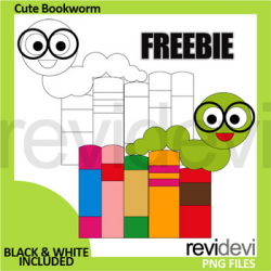 Free Back To School Clipart - Cute bookworm clip art