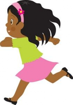 Running Clipart Image - A Little African American Girl Running ...