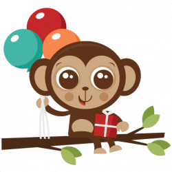 Birthday Monkey SVG cut file birthday svg files birthday svg cutting ...