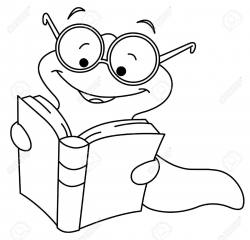 Bookworm Clipart Black And White | Printable and Formats