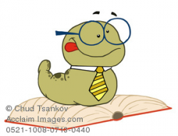 Clipart Illustration of A Worm Wearing a Striped Tie and Glasses ...