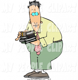 Clip Art of a Caucasian Nerd with Buckteeth Wearing Glasses and ...