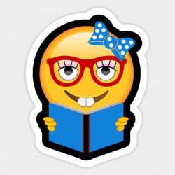 Bookworm Nerd Emoji for Reading Fans - Nerd Emoji - Sticker | TeePublic
