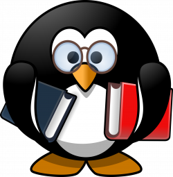 Clipart - Bookworm penguin