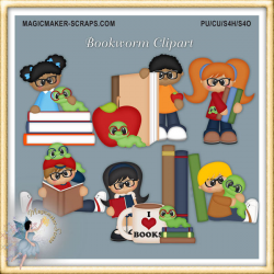 Bookworm Clipart Reading School Kids