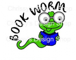 Bookworm clipart | Etsy