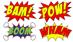 Amazon.com: Comic Book Set Of 4 Wall Decal Sound Effects Comic Book ...