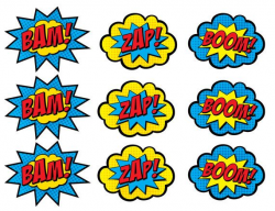 Superhero Cupcake Toppers • Boom, Bam, Zap, Pow, and Pop • PC color ...
