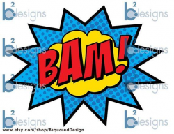 Superhero Party Signs Boom Pow Zap Bam Pop 8.5 x 11 | Etsy ...