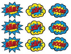 Superhero Boom Clipart | Toppers | Pinterest | Justice league party ...