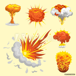 Cartoon explosion boom effect animation game sprite sheet explode ...