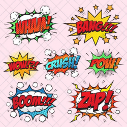 Bang Boom Blast Cut File/Comic Superhero/Superhero Comic