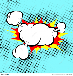 Pop Art Explosion Boom Cloud Comic Book Background Illustration ...