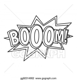 Stock Illustration - Boom, comic book explosion icon, outline style ...