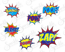 Bang Boom Blast Cut File Superhero SVG Hero Super Hero Comics
