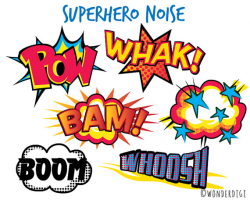 Superhero Clipart Comic Noise clip art Boys Clipart