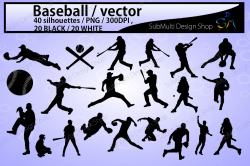baseball svg / baseball silhouette / SV | Design Bundles