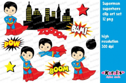 Superman - clip art set ~ Illustrations ~ Creative Market