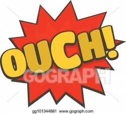 Vector Stock - Comic boom ouch icon, flat style. Clipart ...
