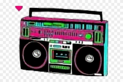Neon Clipart 80's Boombox - Retro Boombox Png, Transparent ...