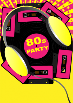 Elements of Music 80s party flyer design vector 03 free download